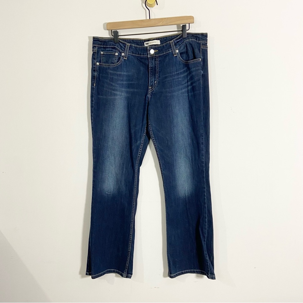 Levi's 518 Superlow Bootcut Medium Wash Faded High Rise Denim Jeans